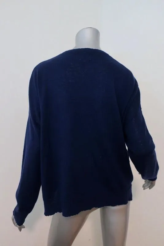 Sundry LA NY Sweater Navy Wool-Cashmere Size 1 Crewneck Pullover