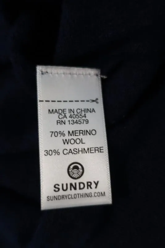 Sundry LA NY Sweater Navy Wool-Cashmere Size 1 Crewneck Pullover
