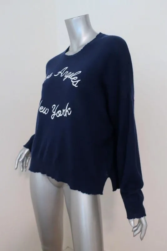 Sundry LA NY Sweater Navy Wool-Cashmere Size 1 Crewneck Pullover
