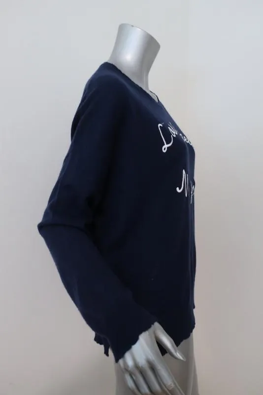 Sundry LA NY Sweater Navy Wool-Cashmere Size 1 Crewneck Pullover