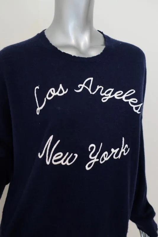 Sundry LA NY Sweater Navy Wool-Cashmere Size 1 Crewneck Pullover