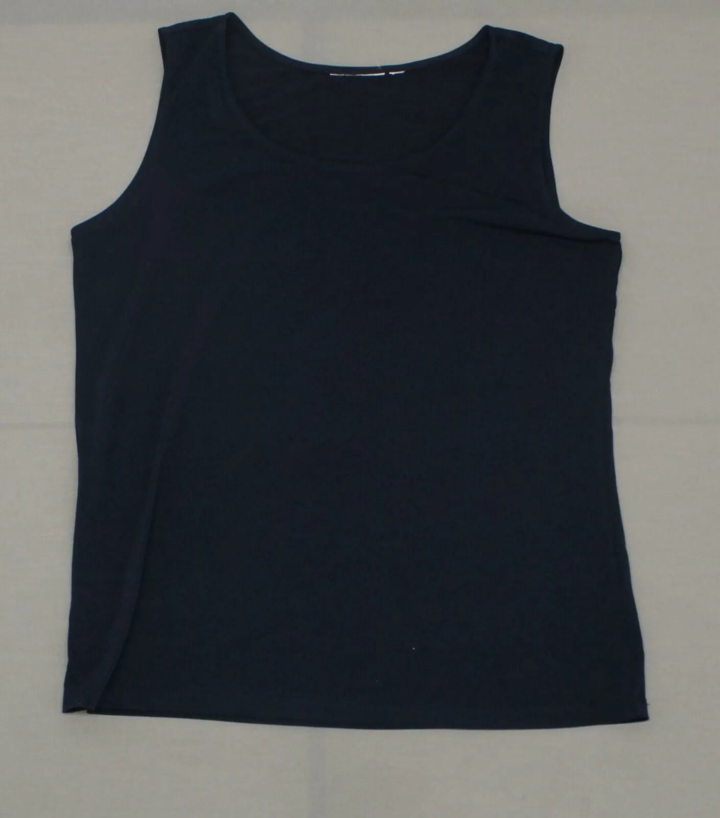 Susan Graver Women's Printed Sheer Chiffon Shirt and Tank Set Navy 14