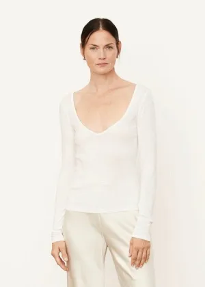 Sweetheart Neck Longsleeve (Off-White)