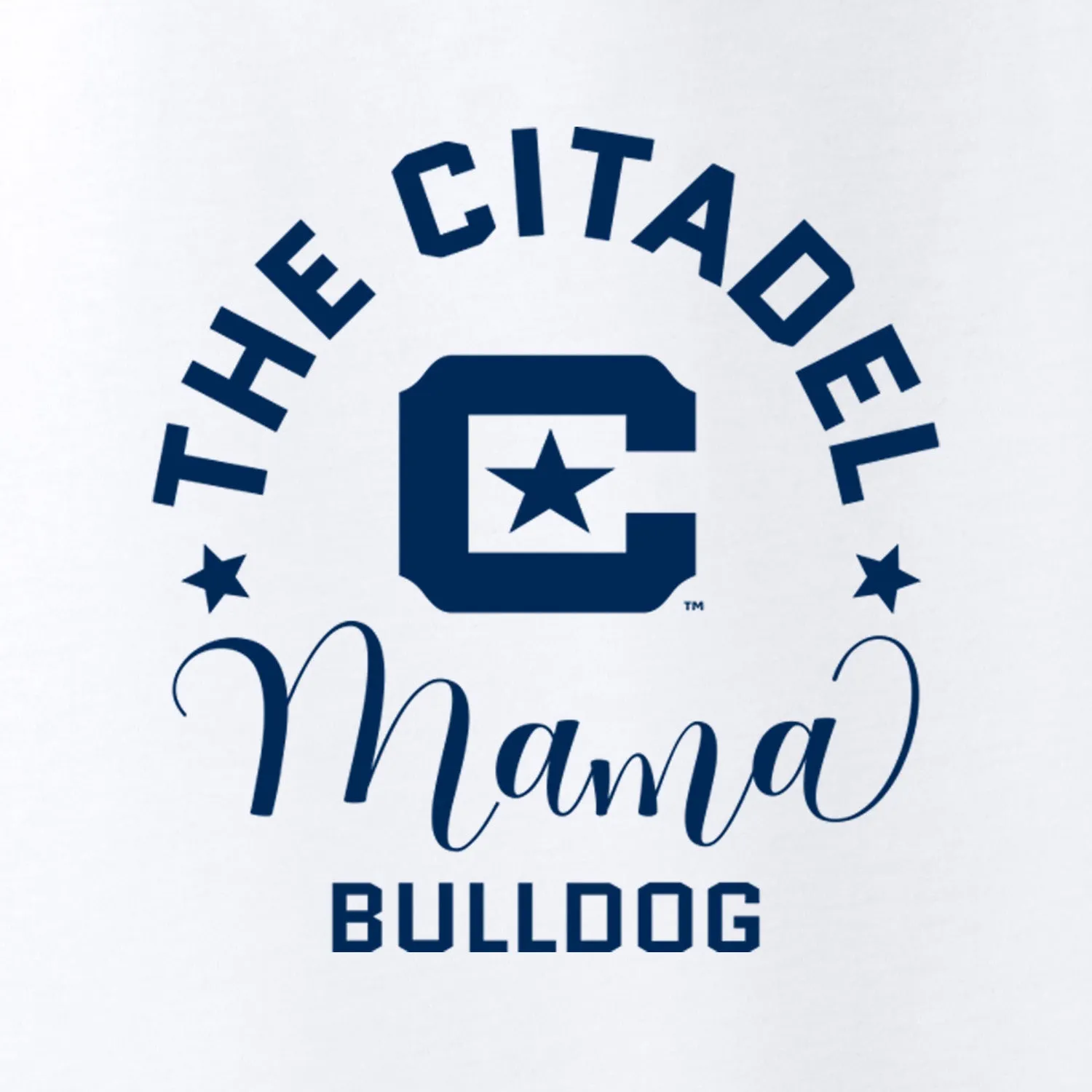 The Citadel, Mama Bulldog C Ladies Long Sleeve Tri-Blend Wicking Scoop Neck Raglan Tee Shirt