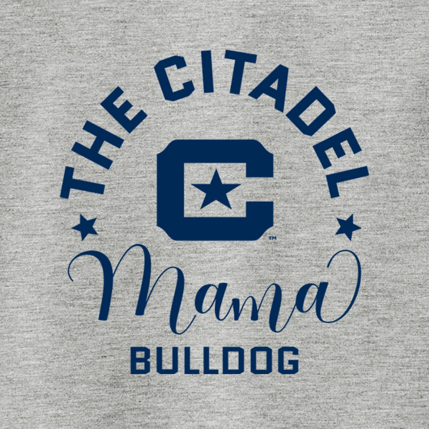 The Citadel, Mama Bulldog C Ladies Long Sleeve Tri-Blend Wicking Scoop Neck Raglan Tee Shirt