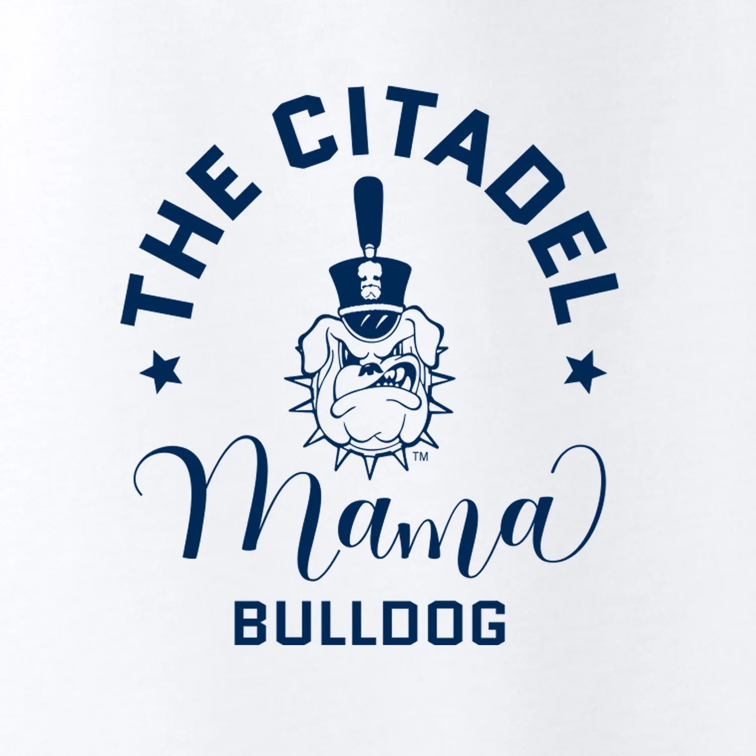 The Citadel, Mama Bulldog Spike Ladies Long Sleeve Tri-Blend Wicking Scoop Neck Raglan Tee Shirt