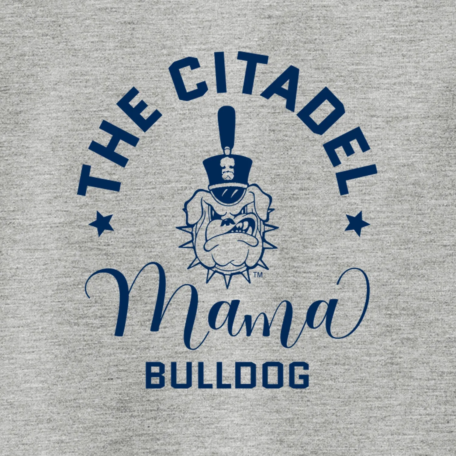 The Citadel, Mama Bulldog Spike Ladies Long Sleeve Tri-Blend Wicking Scoop Neck Raglan Tee Shirt