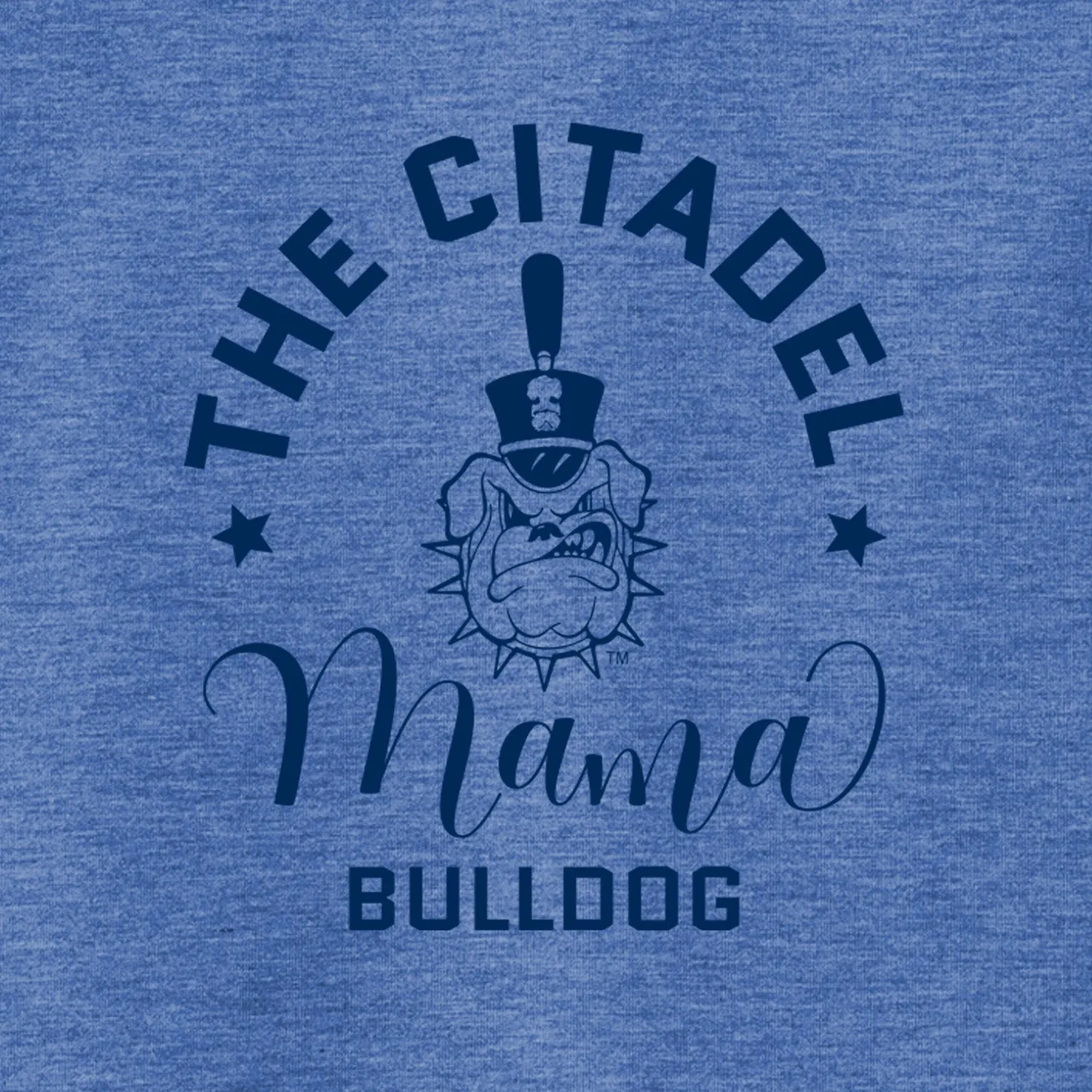 The Citadel, Mama Bulldog Spike Ladies Long Sleeve Tri-Blend Wicking Scoop Neck Raglan Tee Shirt