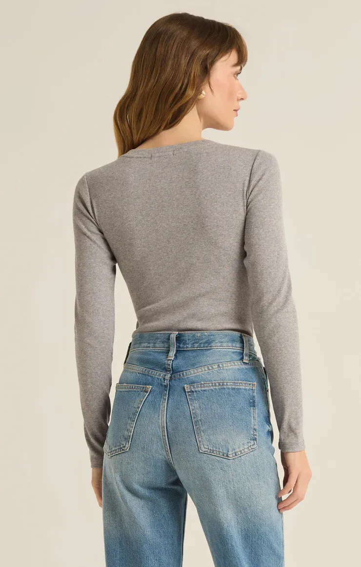 The Samara Rib Henley Bodysuit