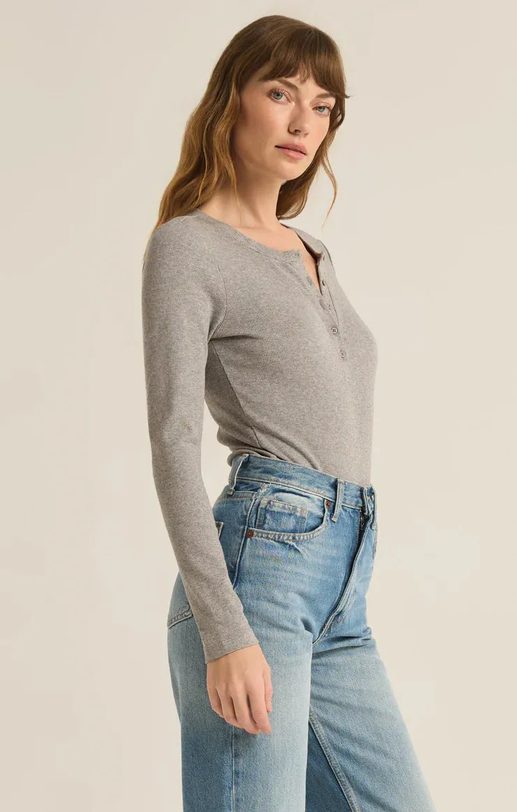The Samara Rib Henley Bodysuit
