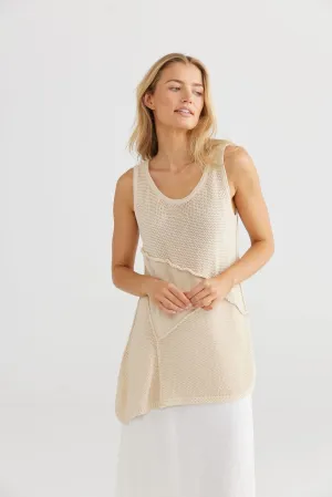 The Shanty Milano Knit Singlet - Ecru