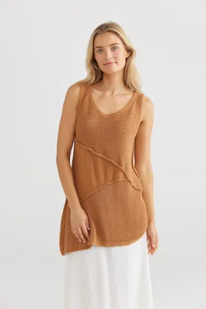 The Shanty Milano Knit Singlet - Tan