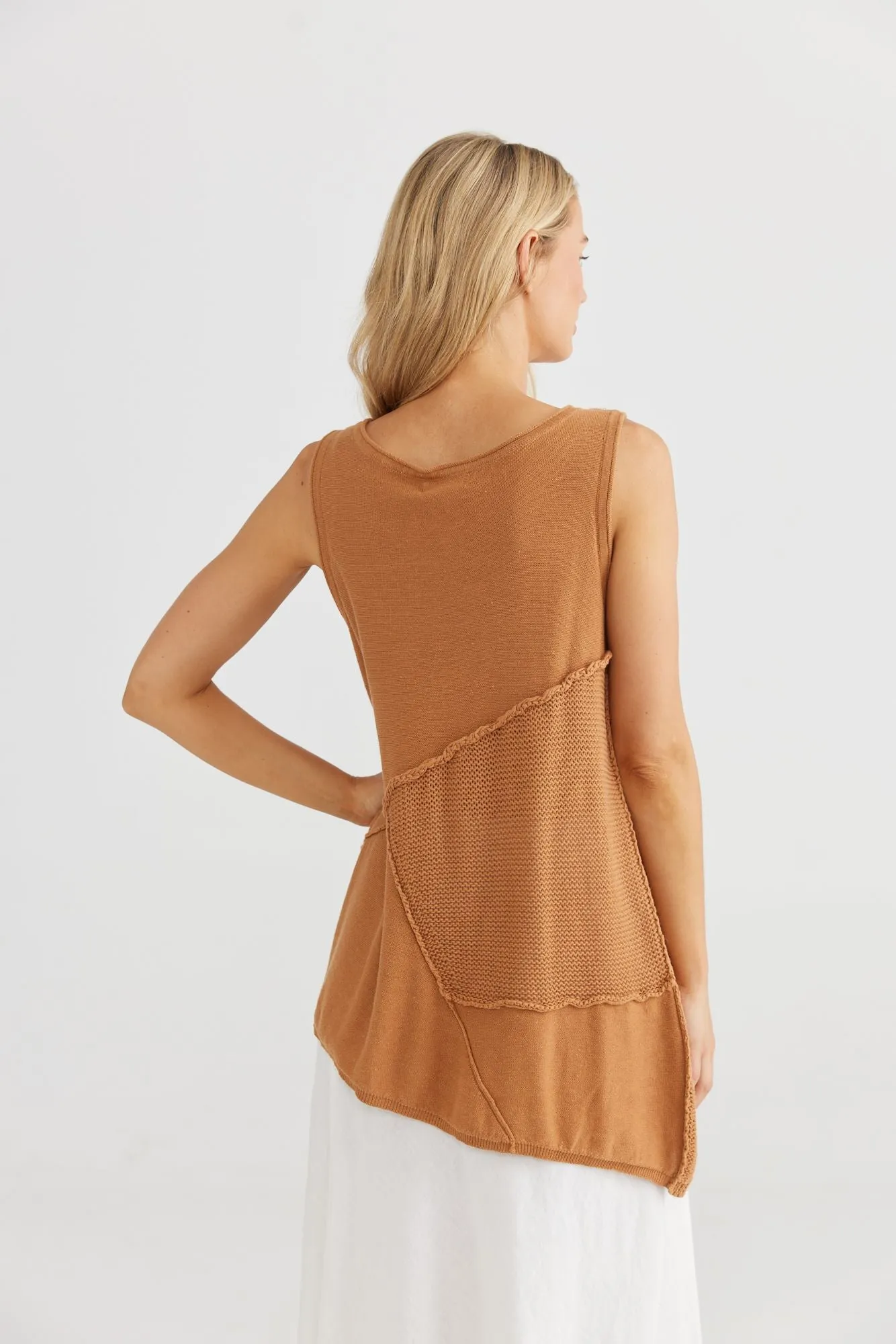 The Shanty Milano Knit Singlet - Tan