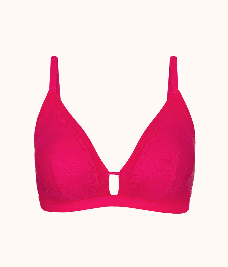 The Smooth Lace Busty Bralette: Magenta