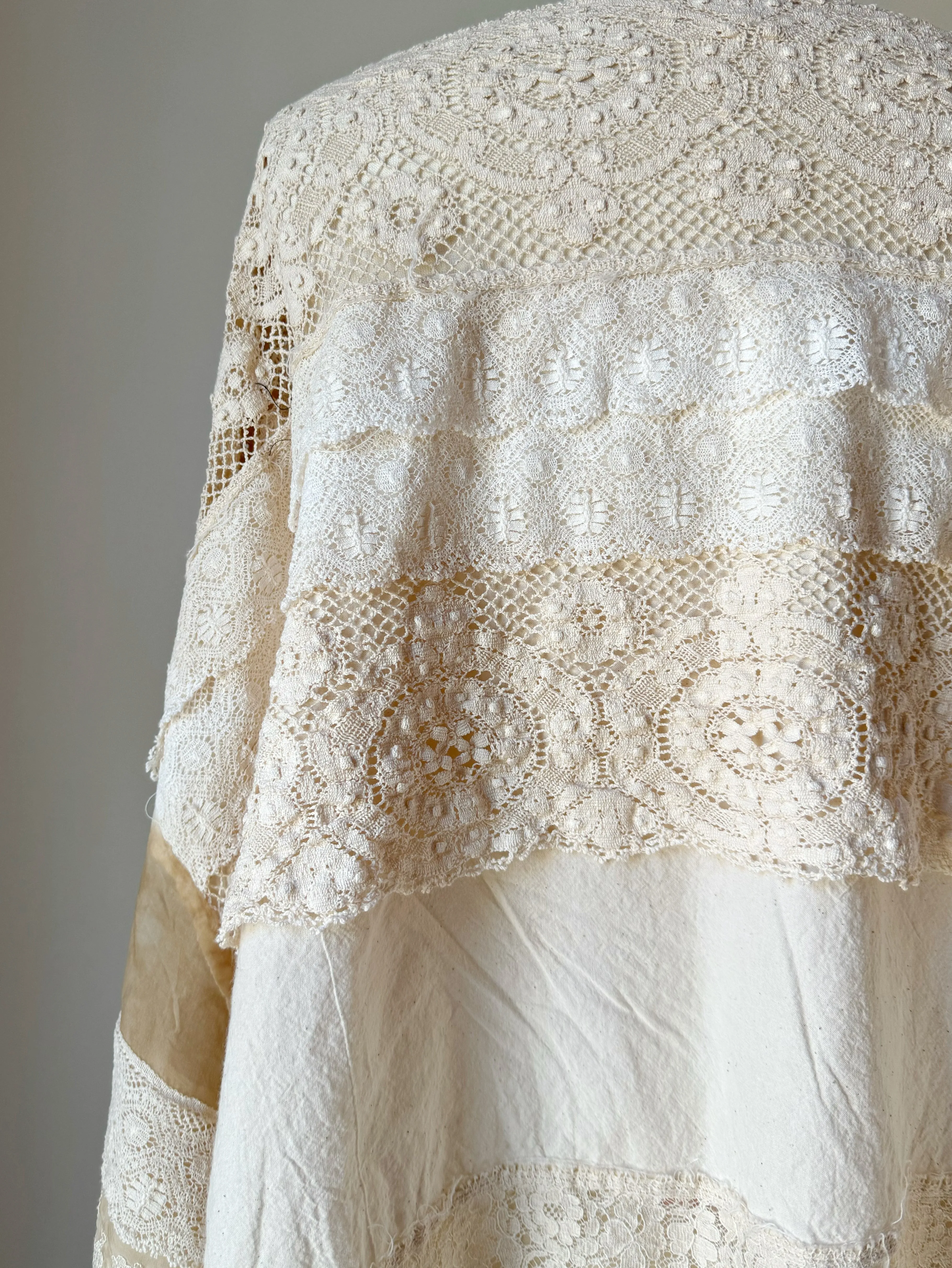 tie dye tea stain lace top