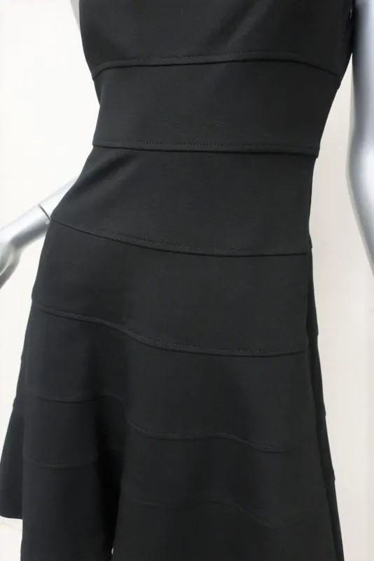 Trina Turk Dress Nikola Black Stretch Ponte Size 6 Sleeveless Fit & Flare NEW