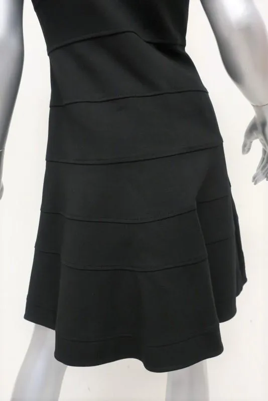 Trina Turk Dress Nikola Black Stretch Ponte Size 6 Sleeveless Fit & Flare NEW