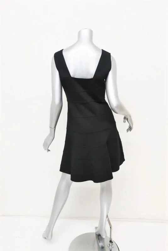Trina Turk Dress Nikola Black Stretch Ponte Size 6 Sleeveless Fit & Flare NEW