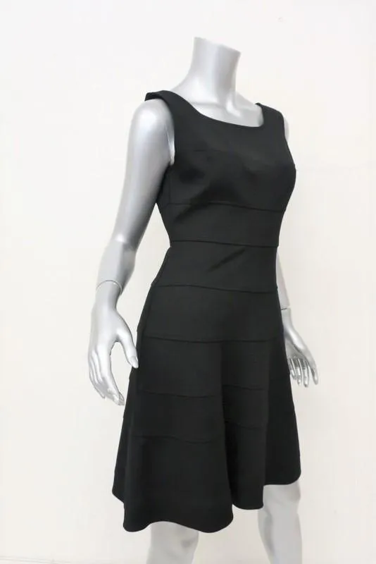 Trina Turk Dress Nikola Black Stretch Ponte Size 6 Sleeveless Fit & Flare NEW