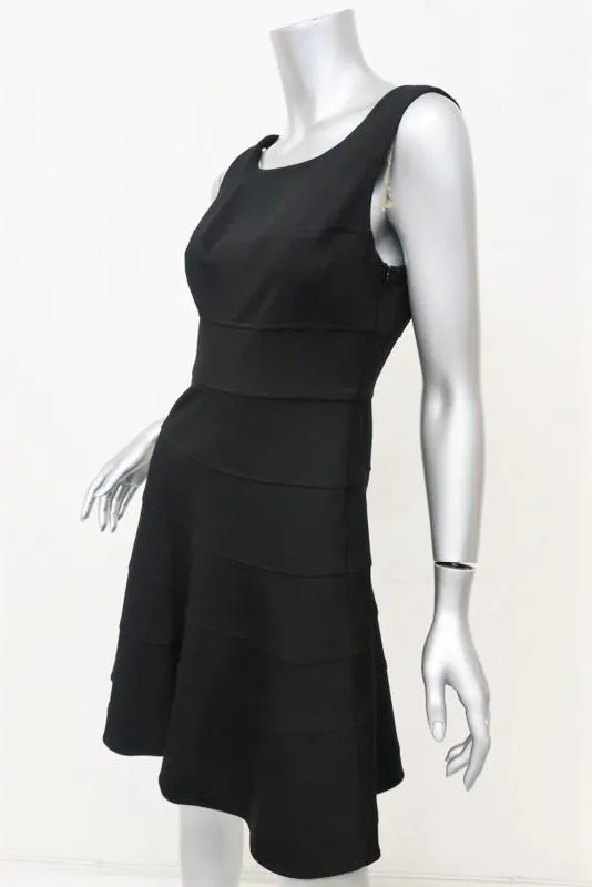 Trina Turk Dress Nikola Black Stretch Ponte Size 6 Sleeveless Fit & Flare NEW