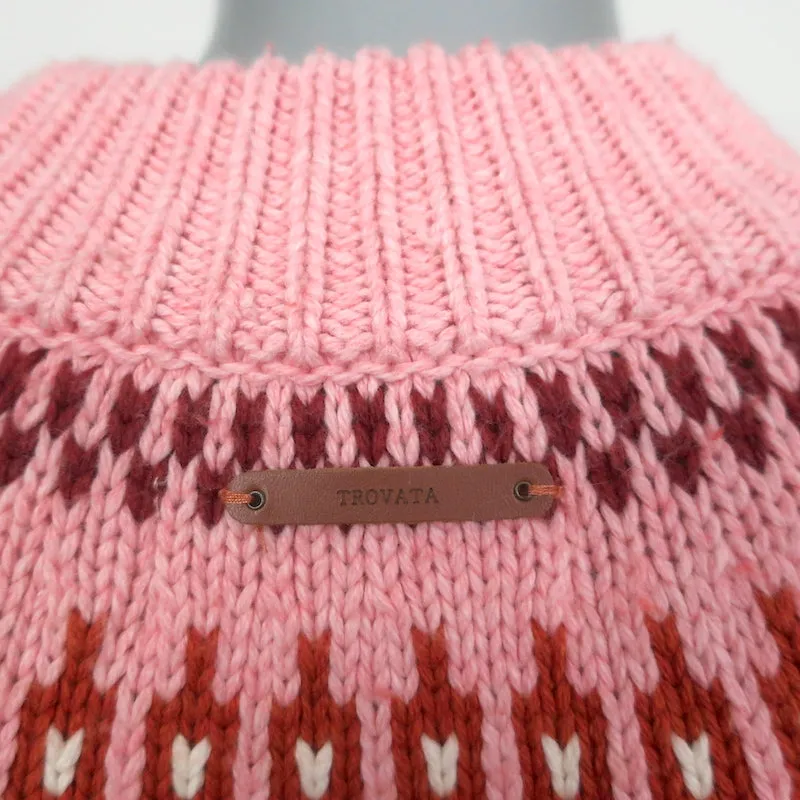 Trovata Birds Of Paradis Kimi Fair Isle Sweater Red/Pink Size Extra Small