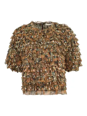 Ulla Johnson Carmella Blouse in Tiger's Eye