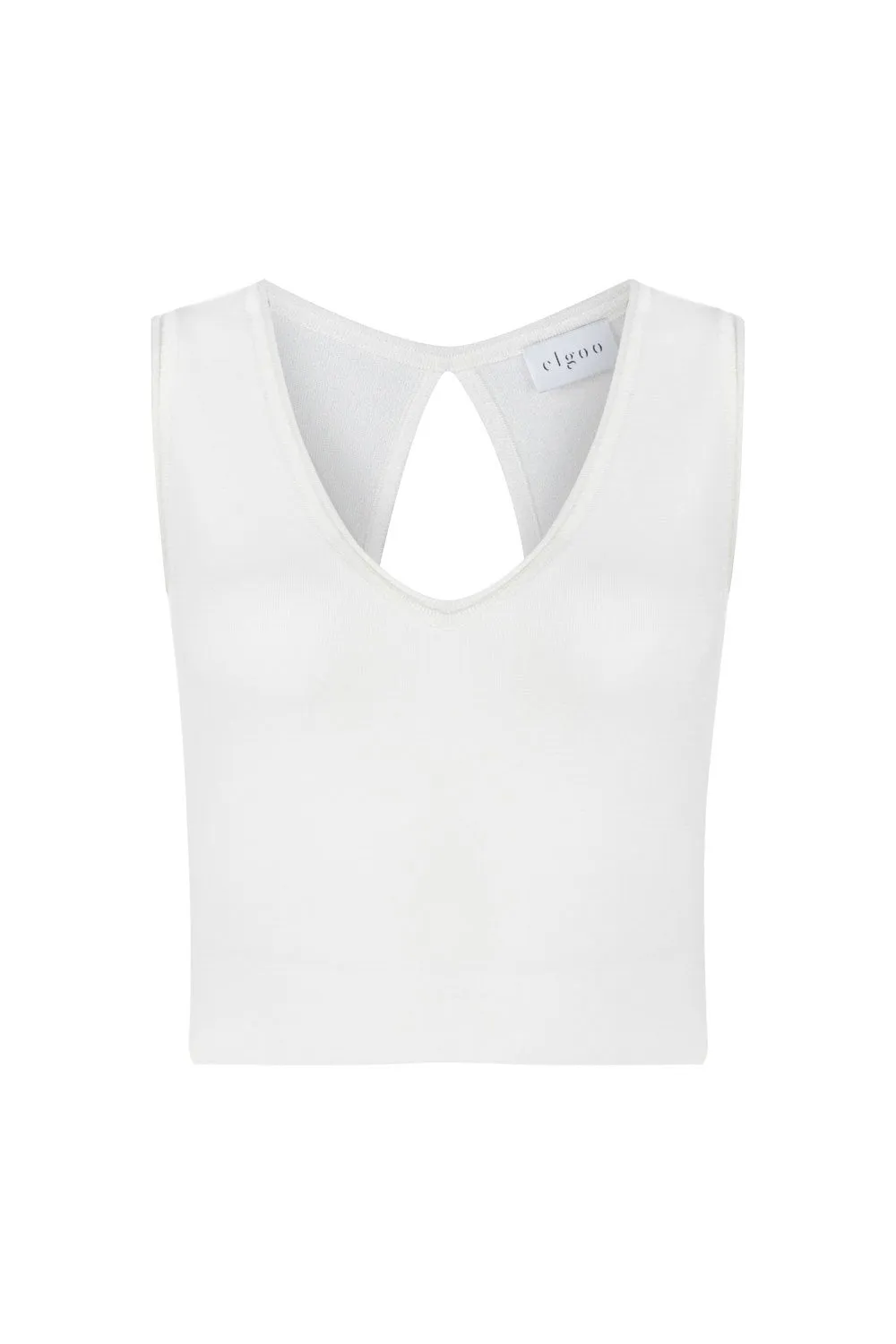 V-NECK BACK OPEN BLOUSE WHITE