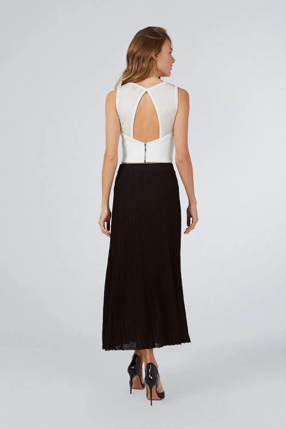 V-NECK BACK OPEN BLOUSE WHITE