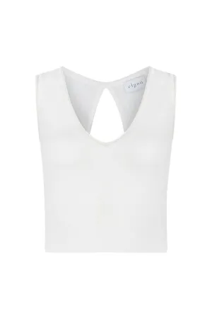 V-NECK BACK OPEN BLOUSE WHITE