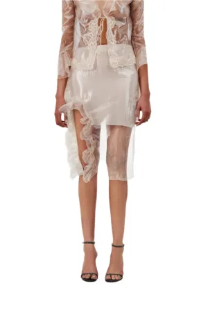 VAILLANT Organza Skirt with Ruffle Thigh Cut Out