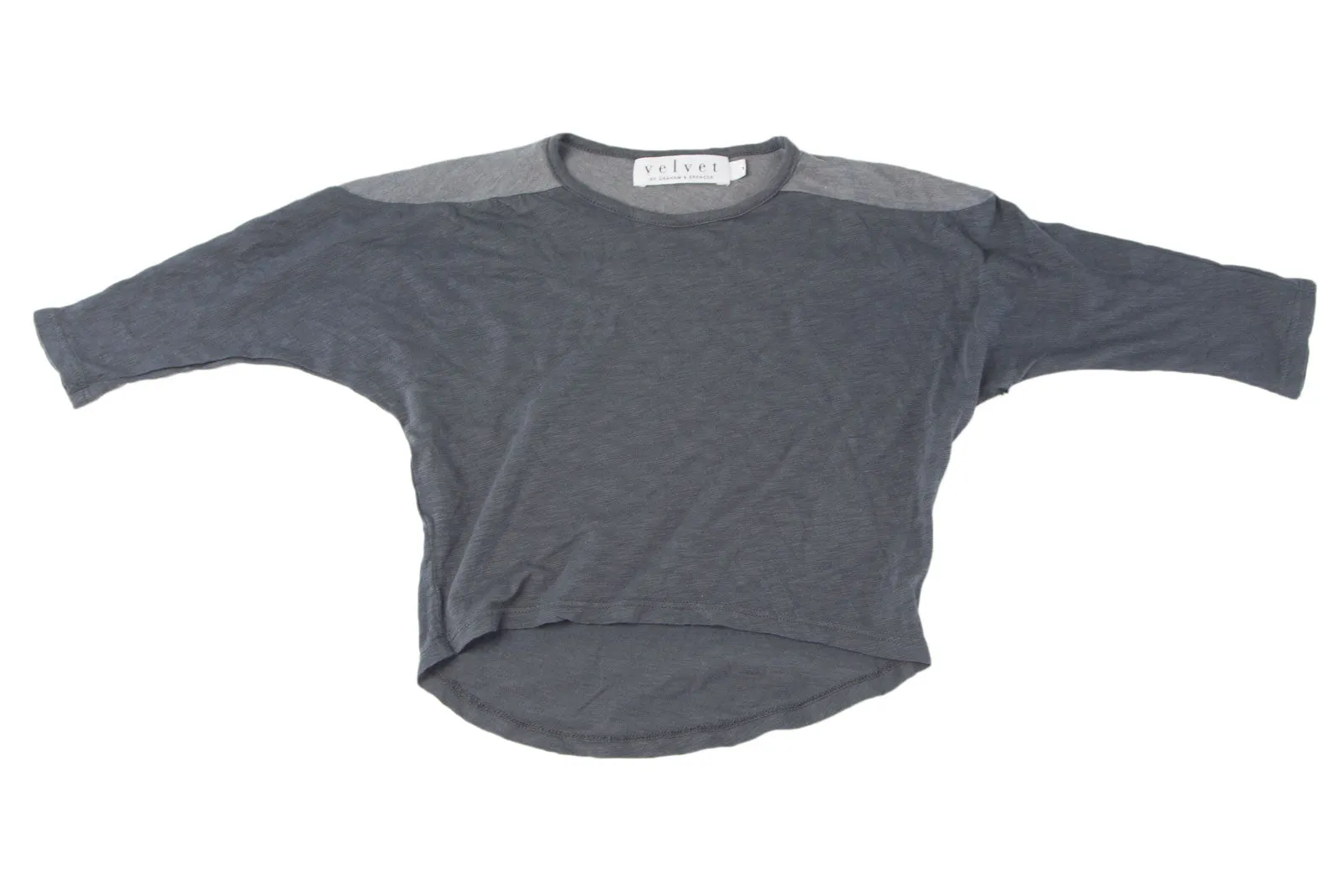 VELVET by Graham & Spencer Girl's Salima Hi-Low Hem 3/4 Sleeve Tee NWT $48