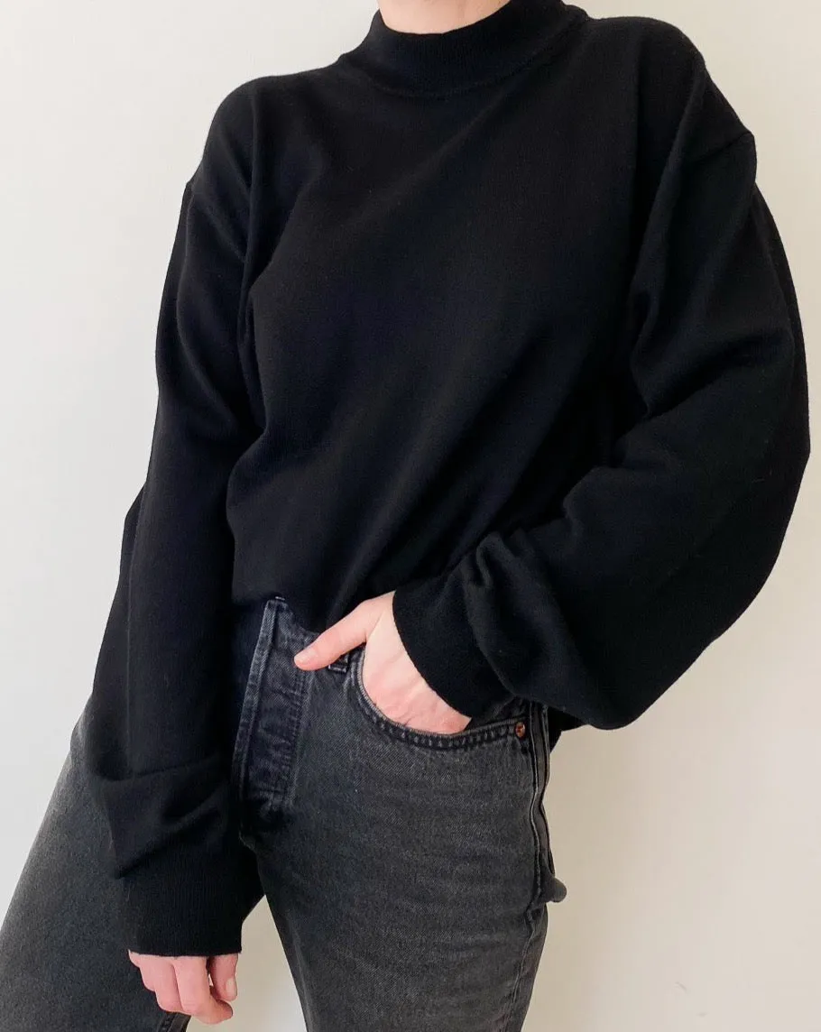 Vintage Black Mock Neck Sweater