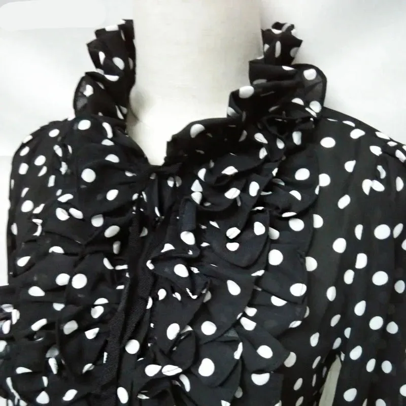 Vintage Chiffon Polka Dots Blouse