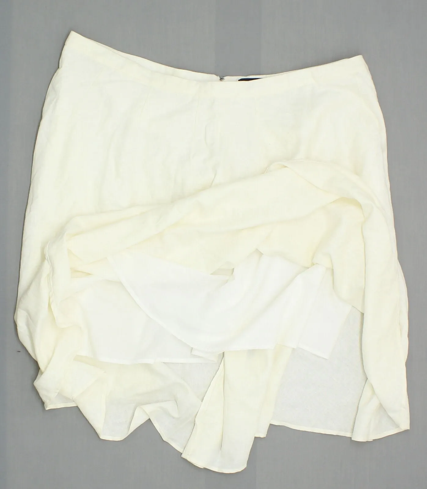 Who What Wear Women's Plus Size Back Zip Linen Blend Swing Skirt Cream 26W
