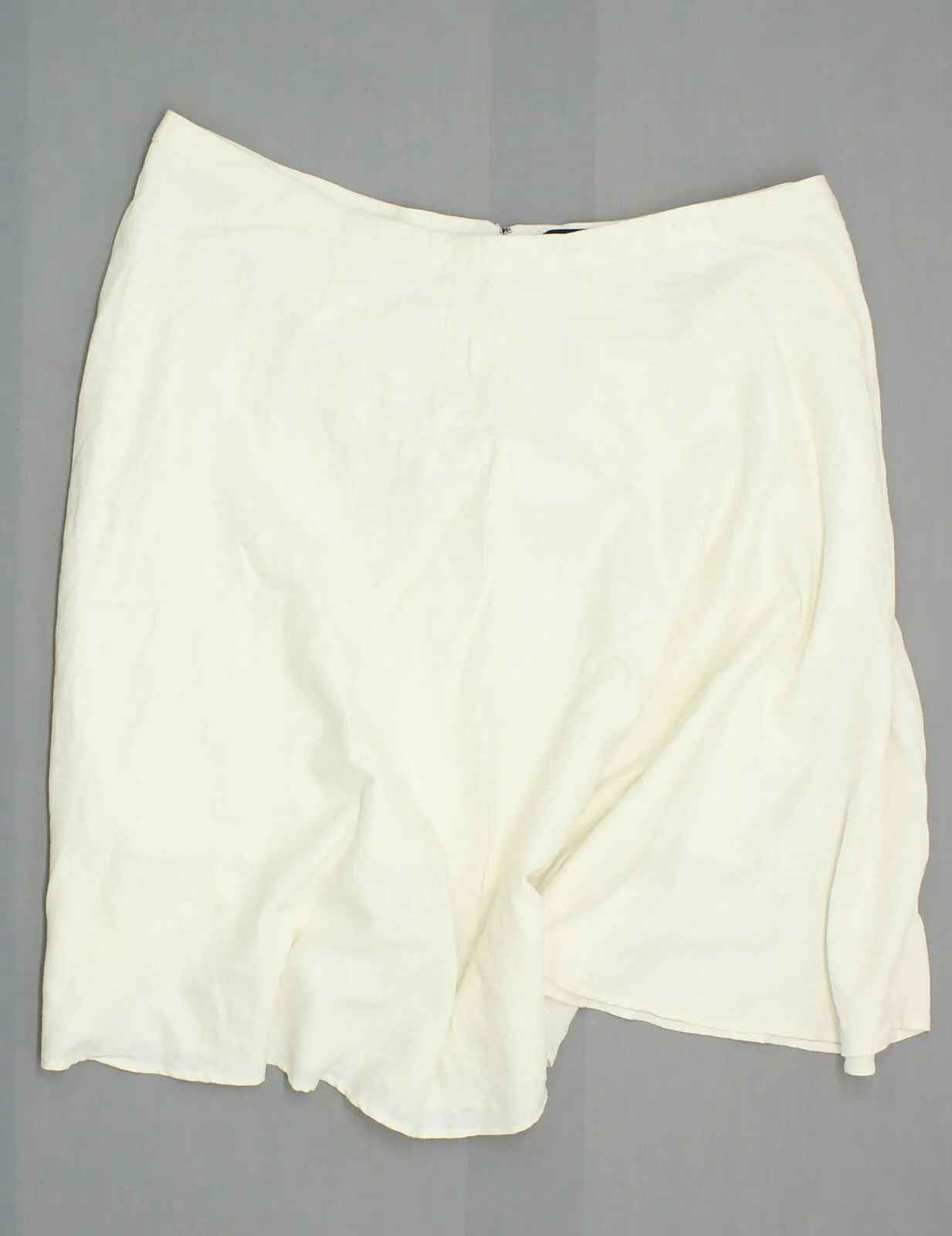 Who What Wear Women's Plus Size Back Zip Linen Blend Swing Skirt Cream 26W