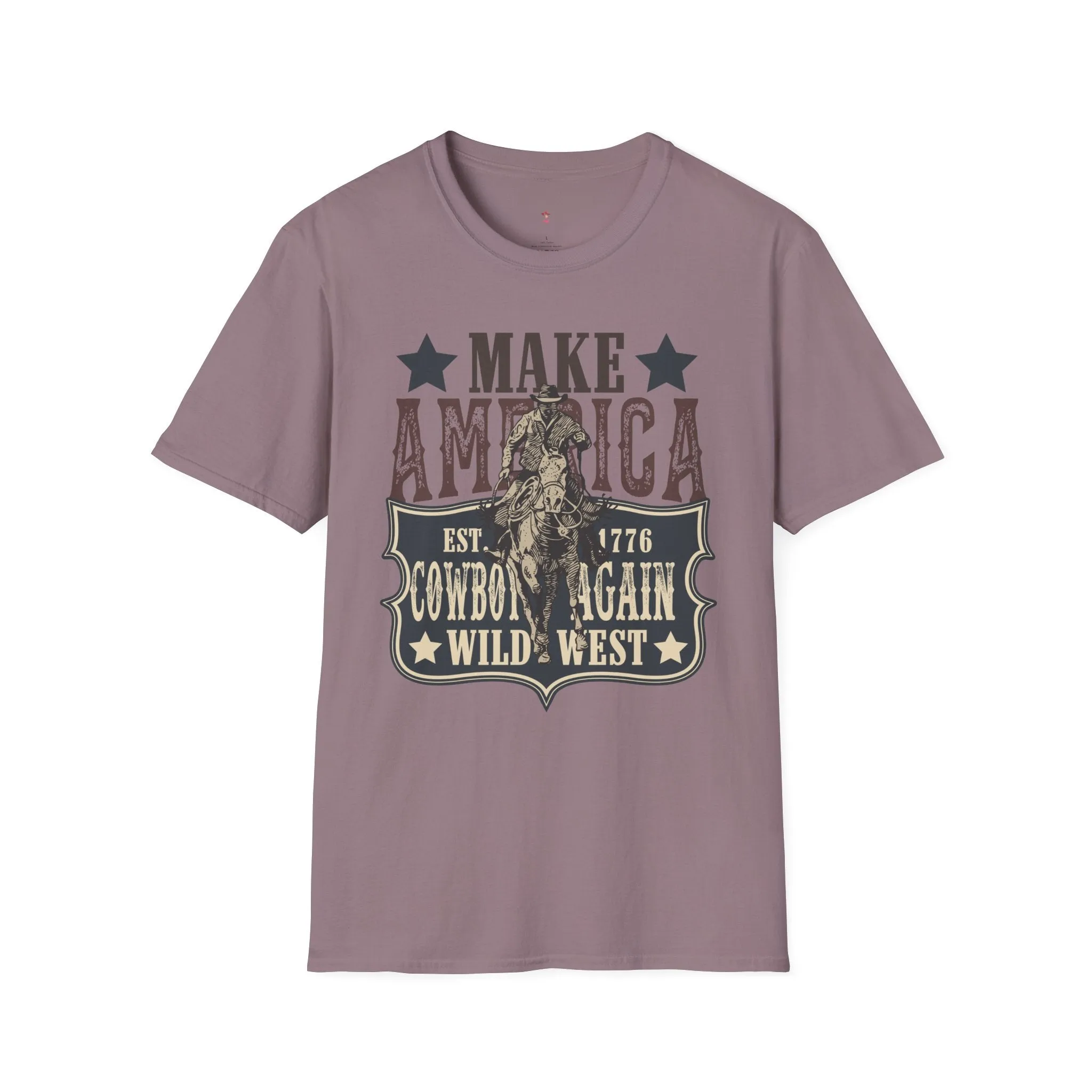 Wild West, America Cowboy Again, Western, 4th of July, Softstyle T-Shirt