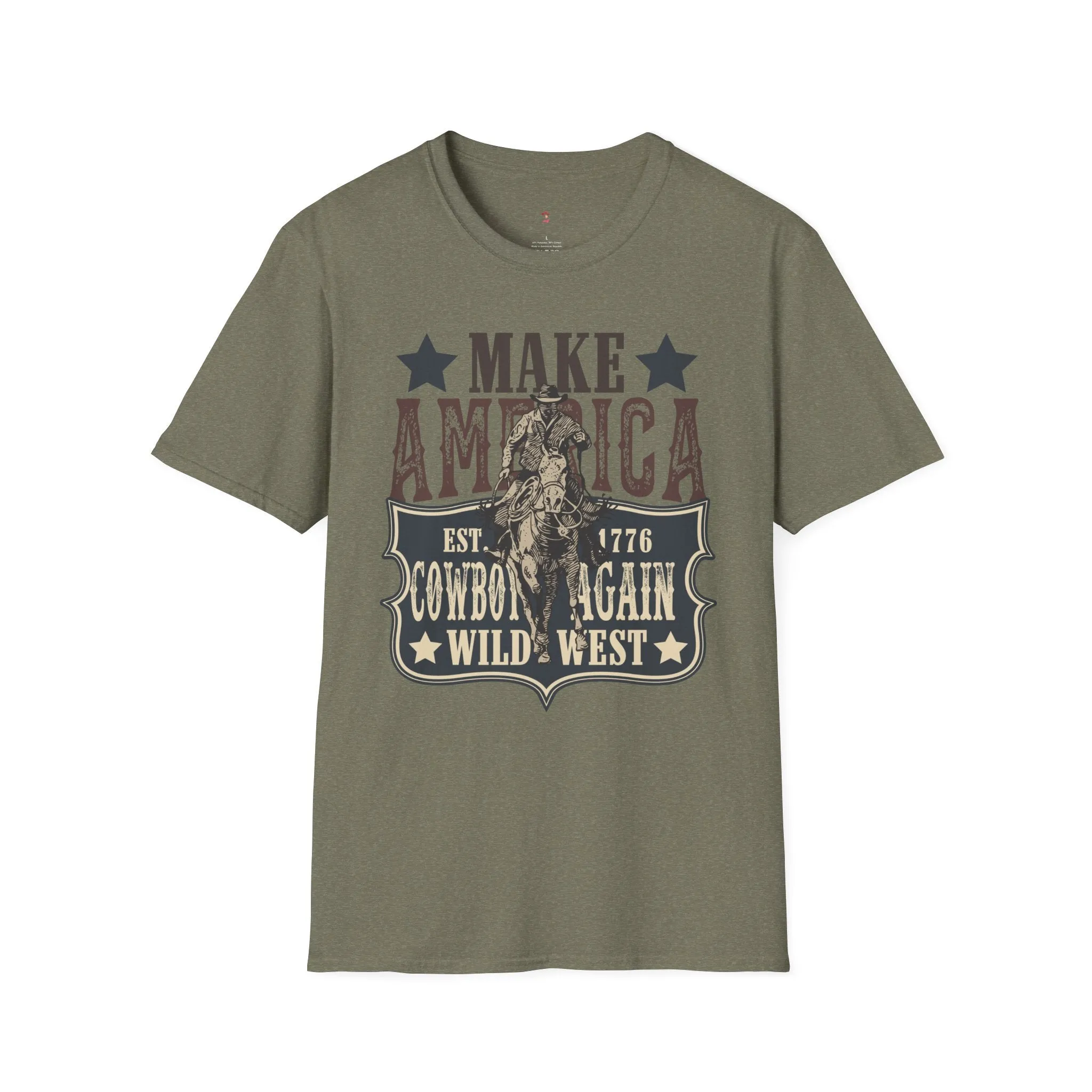 Wild West, America Cowboy Again, Western, 4th of July, Softstyle T-Shirt