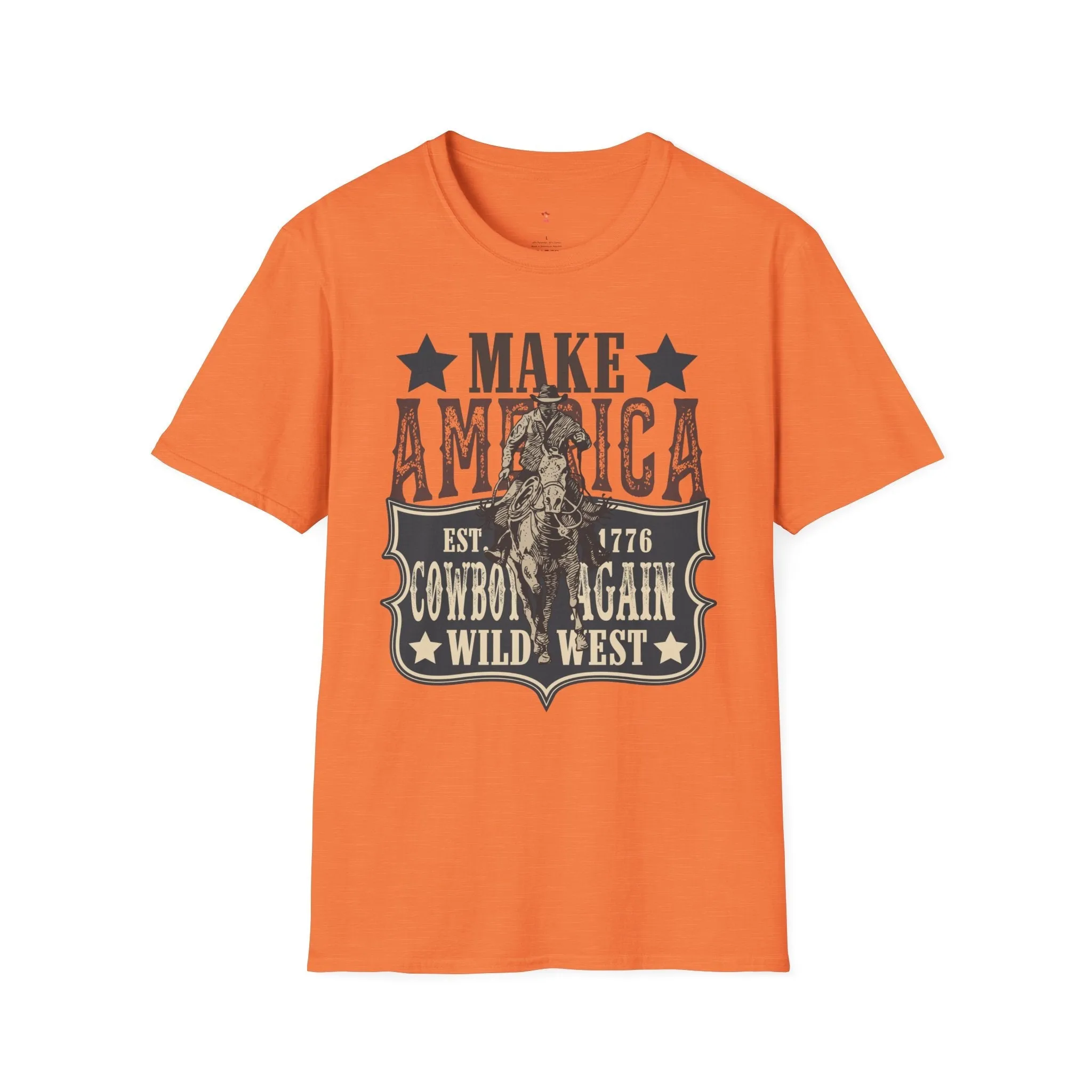 Wild West, America Cowboy Again, Western, 4th of July, Softstyle T-Shirt