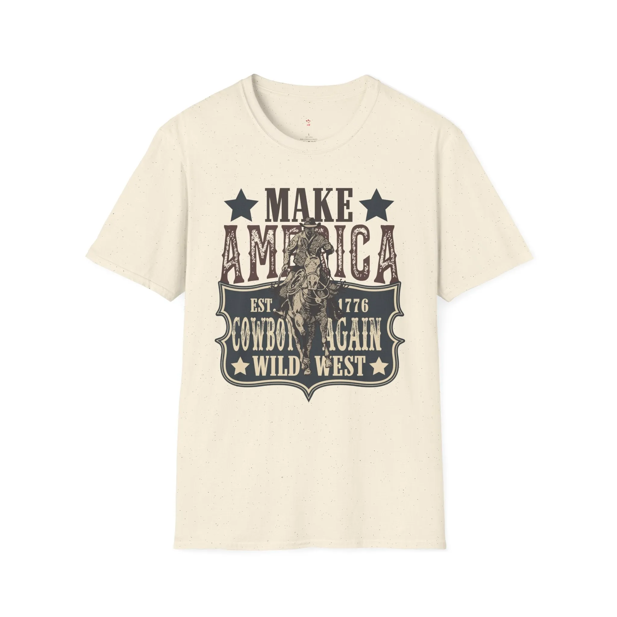 Wild West, America Cowboy Again, Western, 4th of July, Softstyle T-Shirt