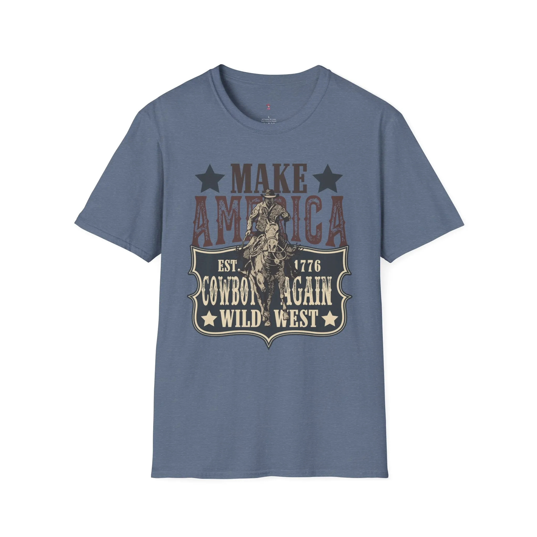 Wild West, America Cowboy Again, Western, 4th of July, Softstyle T-Shirt