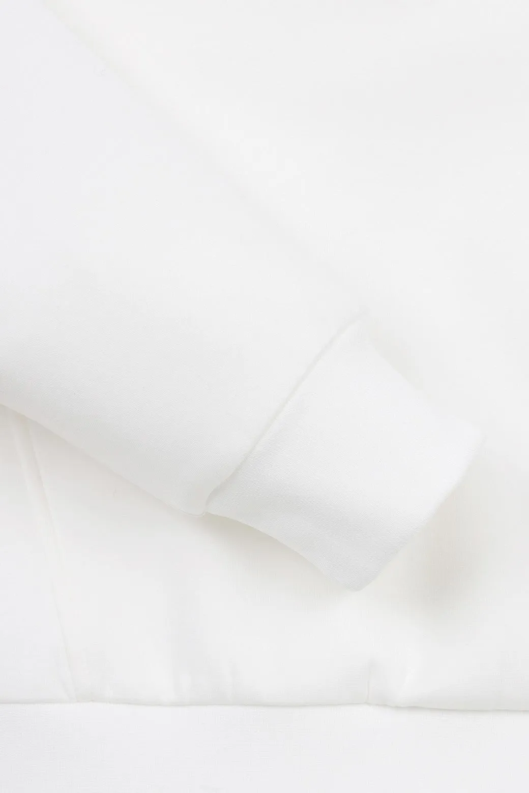 Women Athletic Half Zip-up Rib Sweatshirt White