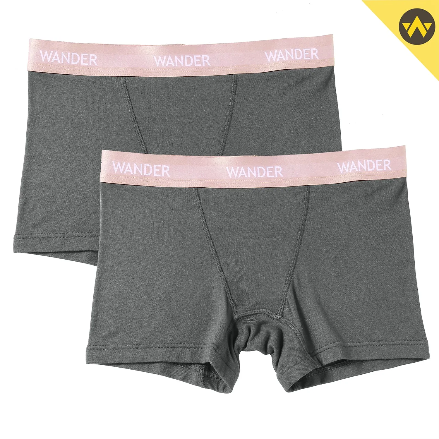 WOMEN BOXER BRIEFS 3" INSEAM 2 PACK