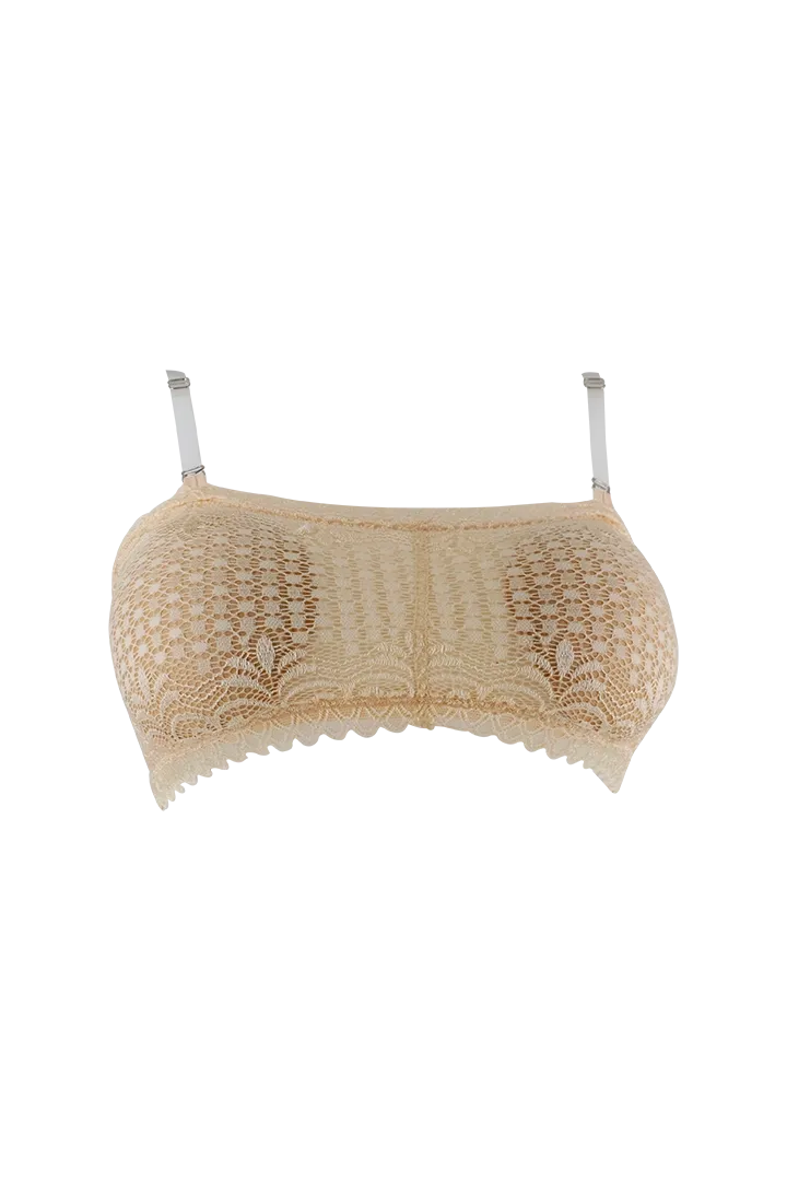 Women Lace Padded Transparent Strap Bralette
