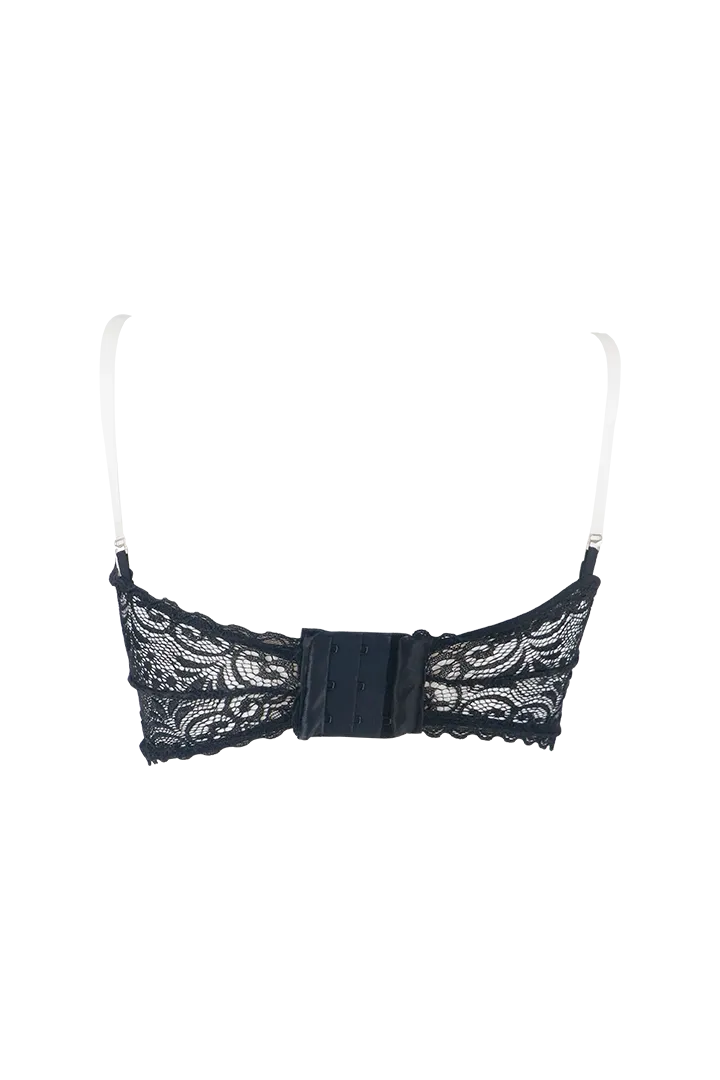Women Lace Padded Transparent Strap Bralette