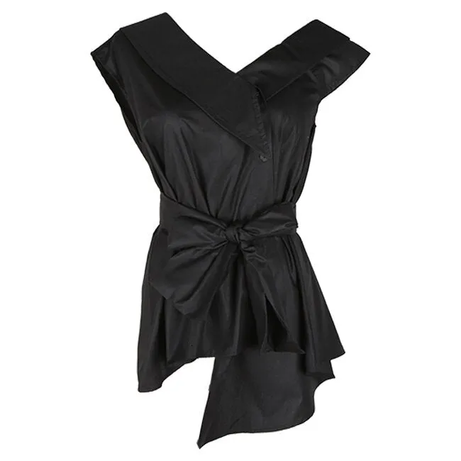 Women Patchwork Bowknot Blouse Shirts