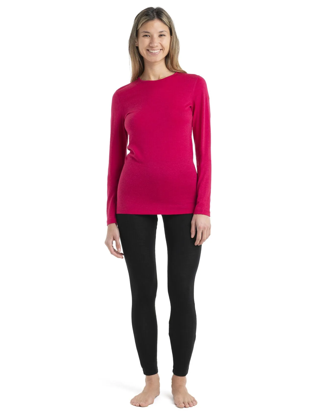 WOMEN'S 200 OASIS LONG SLEEVE CREWE - ELECTRON PINK