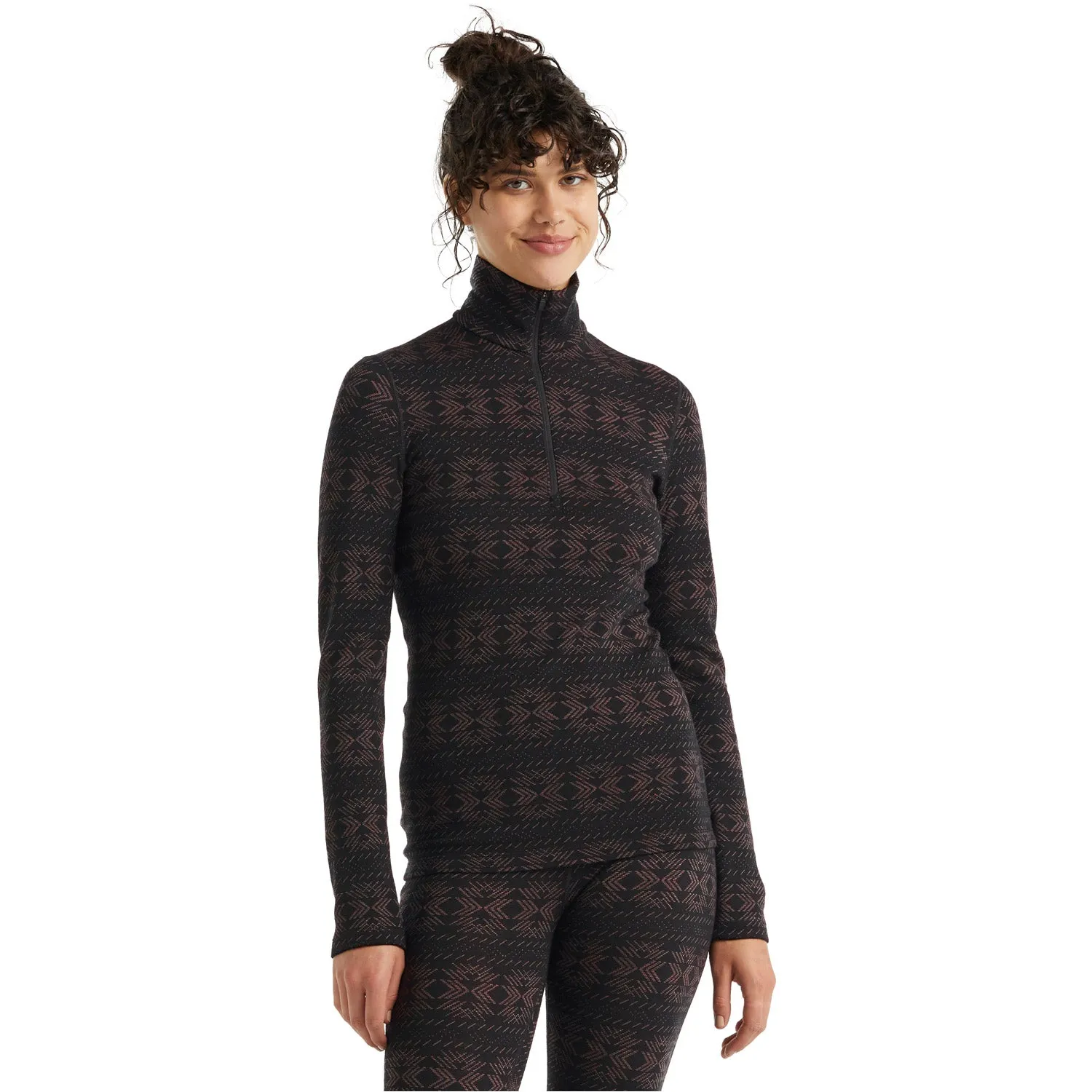 Womens 250 Vertex Crystalline Long Sleeve Halfzip Skivvy