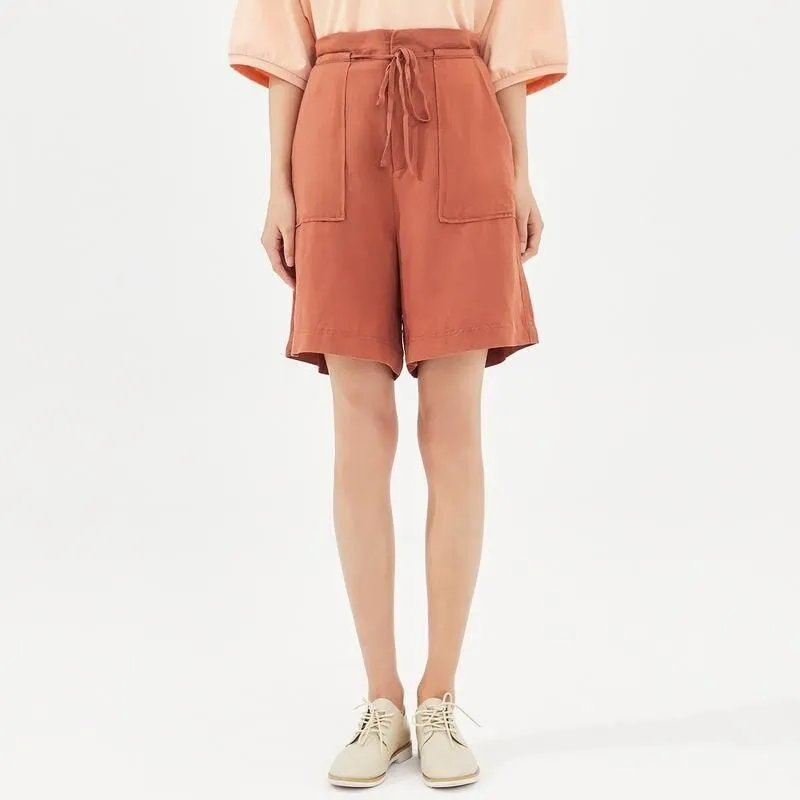 Women's Casual Linen Lace-up Mid-Length Summer Shorts
