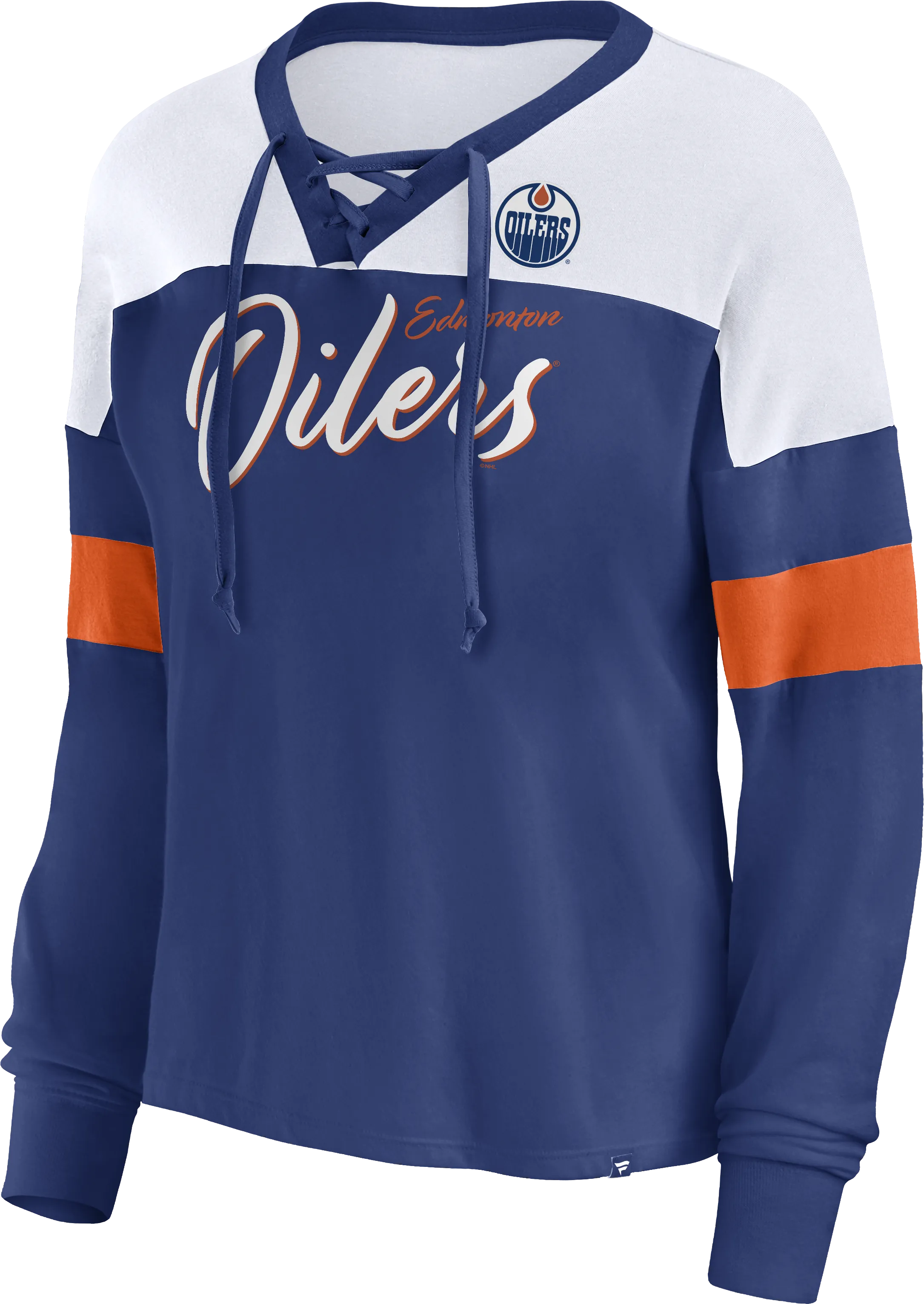 Women's Edmonton Oilers Even Match Lace-Up Long Sleeve