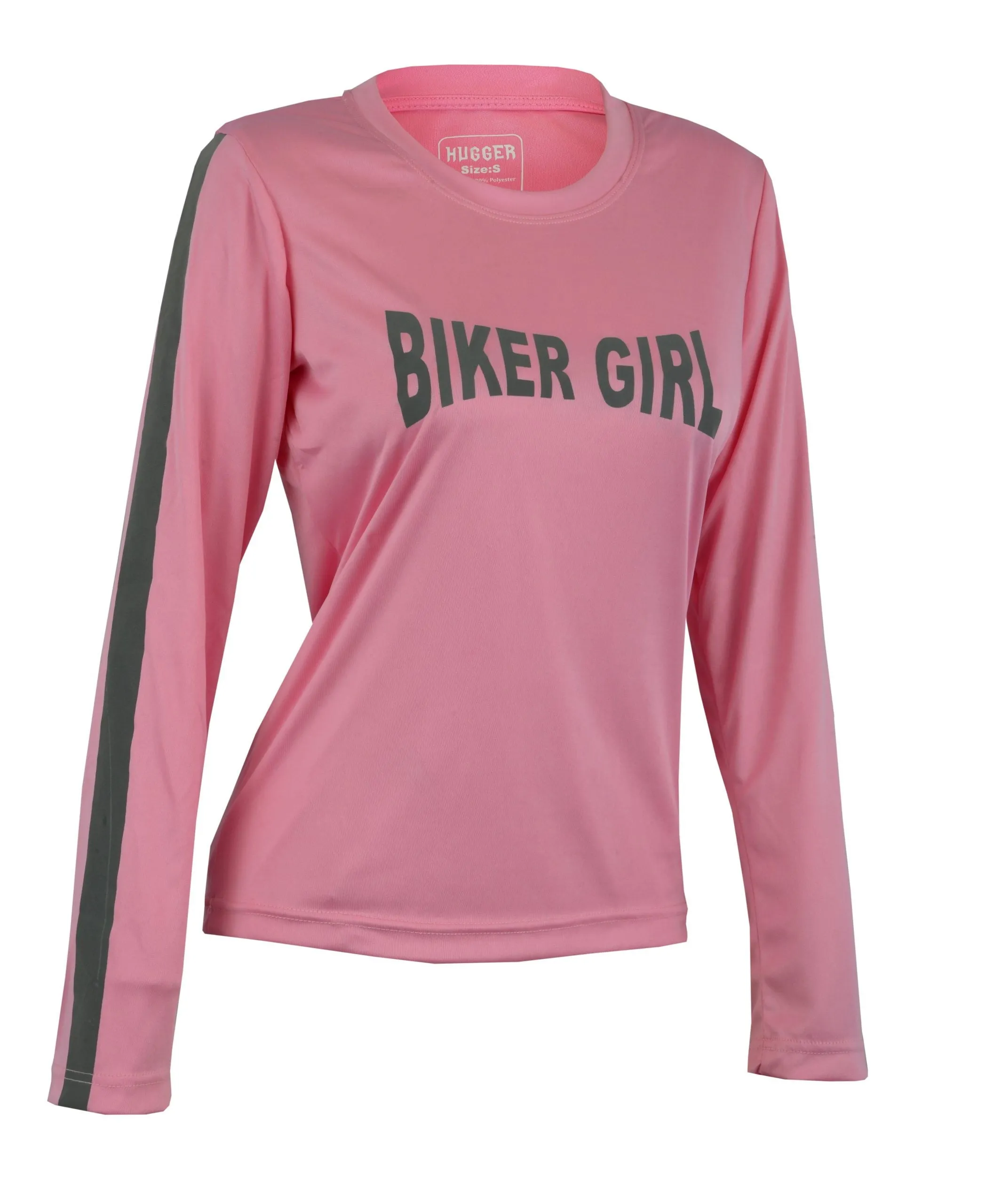 Women's High Visibility Dri Fit Polyester Shirt for Motorcycle Riding, Walking/Running, and Cycling